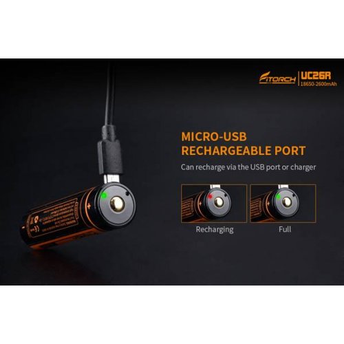 Μπαταρία Λιθίου 3.7V 18650 3400mAh Li-Ion με USB UC34R Fitorch