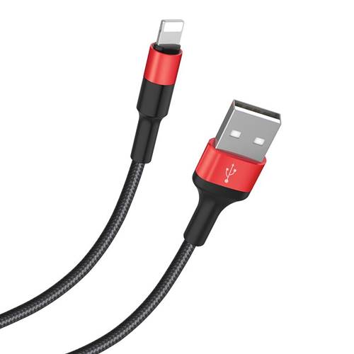 Καλώδιο φόρτισης & συγχρονισμού 2A USB A -> Lightning 1m full speed μαύρο-κόκκινο X26 Hoco