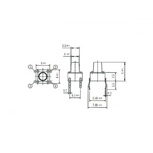 Tact switch 6x6x8.00mm 4pin 180gf TVDP01-080BB ZHEJIANG JIANFU