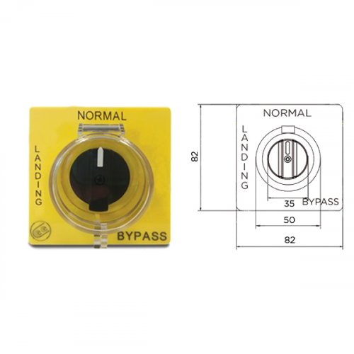 Εξάρτημα πλάκα 0-1-2 με bypass κίτρινο/μαύρο 84 x 84 KIT018PBYPB07 Giovenzana