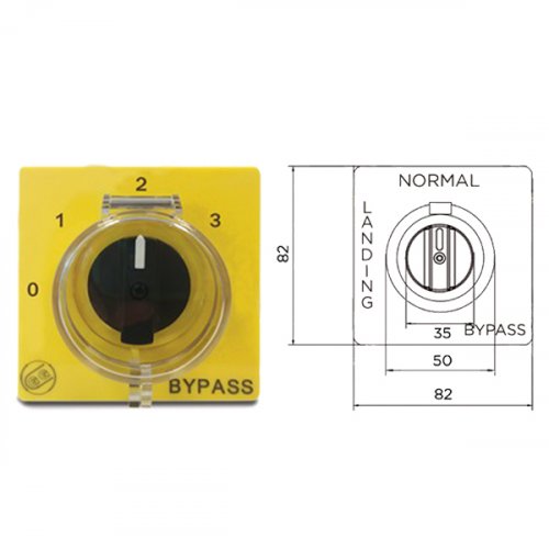 Εξάρτημα πλάκα 0-1-2 με bypass κίτρινο/μαύρο 84 x 84 KIT018PBYPB Giovenzana