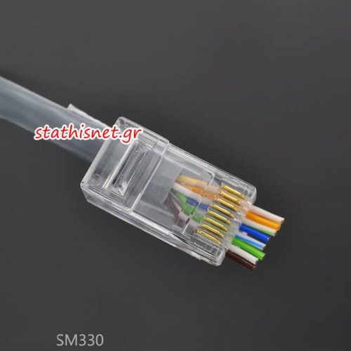 Φις τηλεφωνικό + Δικτύου 8P8C RJ45 αρσενικό CAT5e open type ECT12102