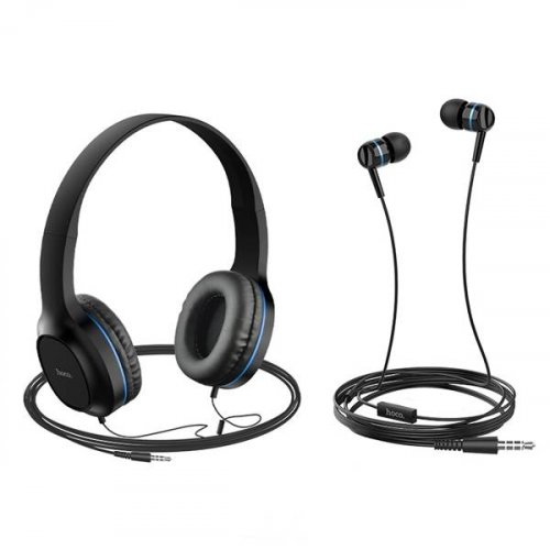 Ακουστικά Στερεοφωνικά με Μικρόφωνο Μαύρο + earphones W24 Hoco