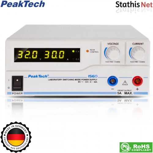 Τροφοδοτικό πάγκου Switching 230V -> 1-32 VDC / 0-30A P 1560 PeakTech