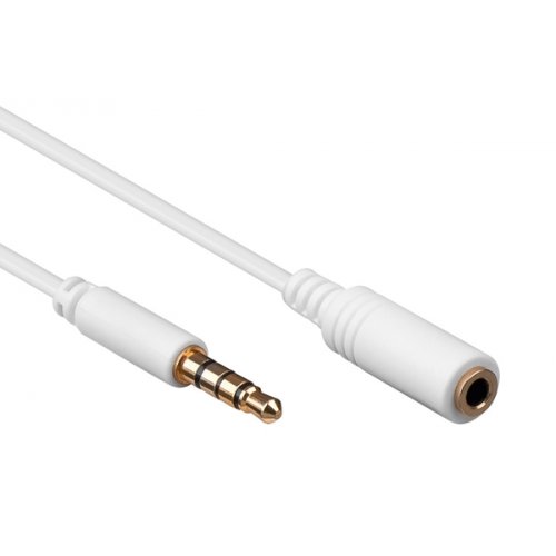 Καλώδιο καρφί 3.5mm stereo 4pin αρσενικό -> 3.5mm stereo 4pin θηλυκό 0.5m άσπρο 62359 Goobay