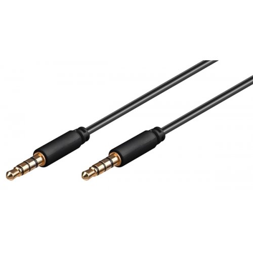 Καλώδιο καρφί 3.5mm stereo 4pin αρσενικό -> 3.5mm stereo 4pin αρσενικό 1.5m μαύρο 63828 Goobay