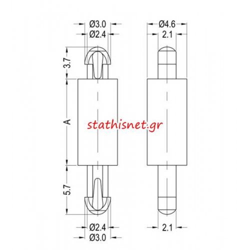 Αποστάτης πλαστικός 2mm PCB 8G806V40099 Dremec