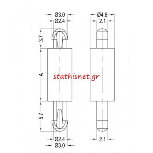 Αποστάτης πλαστικός 2mm PCB 8G806V40099 Dremec