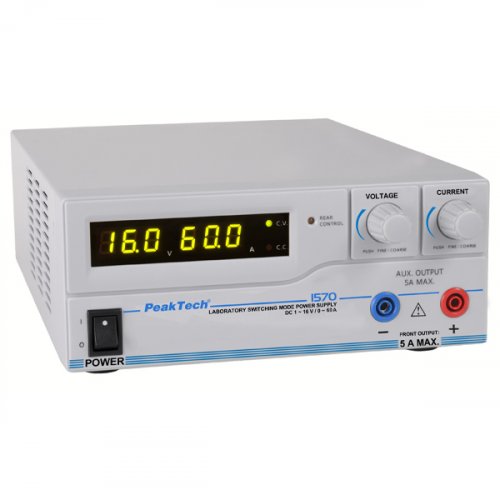Τροφοδοτικό πάγκου με USB Switching 230V -> 1-16 VDC / 0-60A 1570 PeakTech
