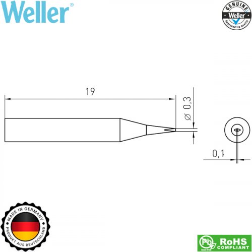 Μύτη κολλητηριού 0,3x0,15mm RTM 003 S T0054461270N Weller