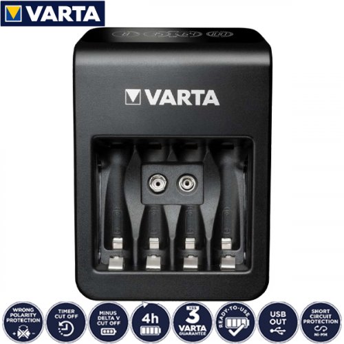 Φορτιστής μπαταριών AA, AAA, 9V, USB LCD Plug Charger+ 57687101441 VARTA