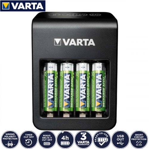 Φορτιστής μπαταριών AA, AAA, 9V, USB LCD Plug Charger+ 57687101441 VARTA