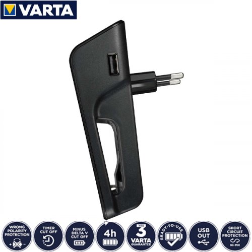 Φορτιστής μπαταριών AA, AAA, 9V, USB LCD Plug Charger+ 57687101441 VARTA