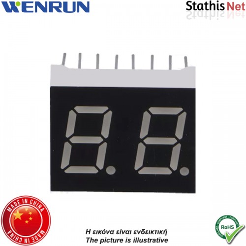 Display led 2 ψηφίων 10.16mm ανόδου πράσινο LDD040BAG-101-03 Wenrun Display led 2 ψηφίων 10.16mm ανόδου πράσινο LDD040BAG-101-03 Wenrun