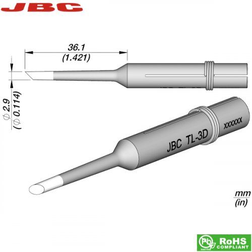 Μύτη κολλητηριού 3mm TL-3D JBC