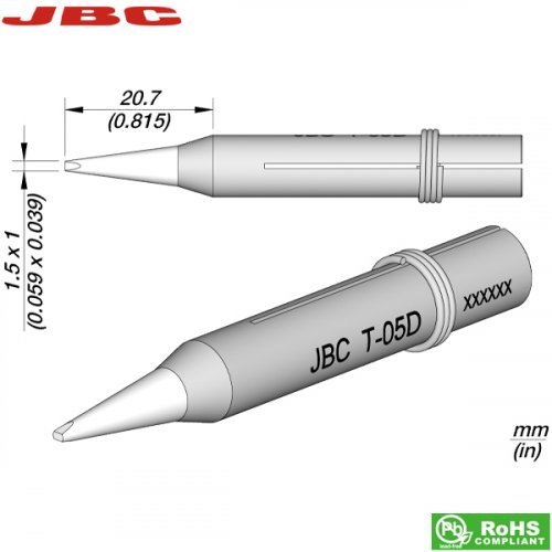 Μύτη κολλητηριού 1.5x1mm T-05D JBC