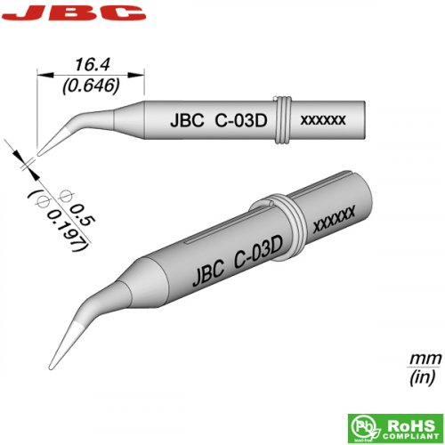 Μύτη κολλητηριού 0.05mm C-03D JBC