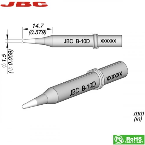 Μύτη κολλητηριού 1.5mm B-10D JBC