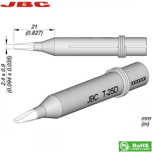 Μύτη κολλητηριού 3x1.5mm Τ-25D JBC