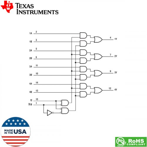 IC Quadruple 2 to 1 Line Data Selectors/Multiplexers PDIP-14 SN74HC157N