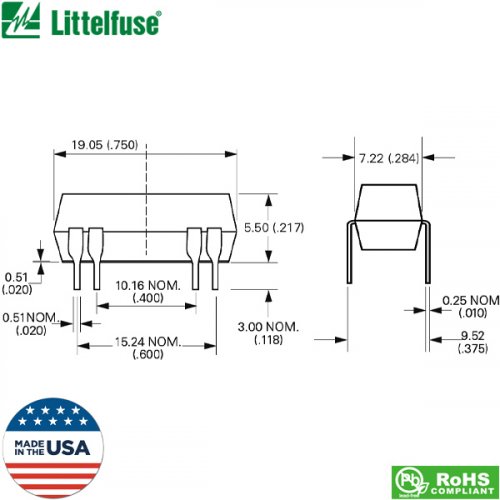 Reed Relay 5V DC 250mA DIP 1 Επαφής 1C/O HE721C0500