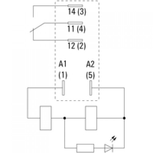 Relay μεσαίο 24VAC 5pins SPDT PCB DRI314524LT WEIDMÜLLER