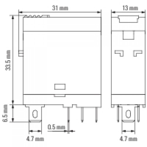 Relay μεσαίο 24VAC 5pins SPDT PCB DRI314524LT WEIDMÜLLER