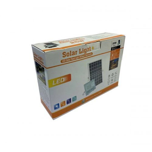 Προβολέας led ηλιακός 25W 120° day light 6400K με τηλεχειριστήριο μαύρος LO-SL1909 Invictus