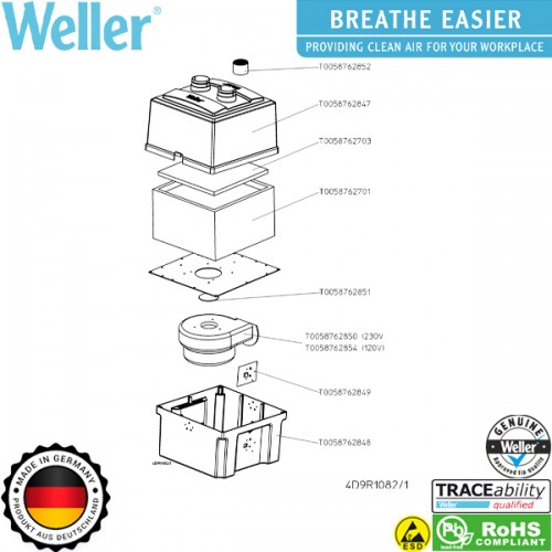 Μονάδα εξαγωγής καπνού Zero Smog EL 230V F/G FT91010699N Weller