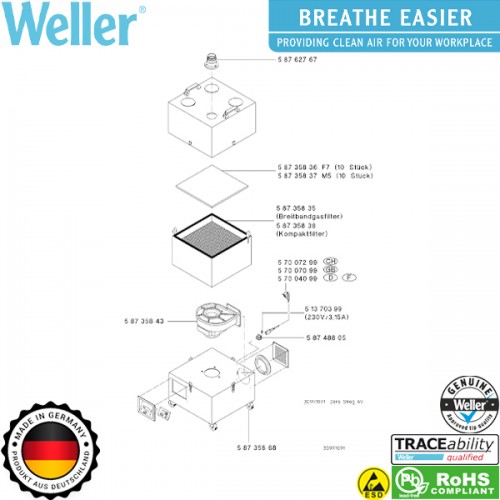 Μονάδα εξαγωγής καπνού Zero Smog 6V T0053667299N Weller