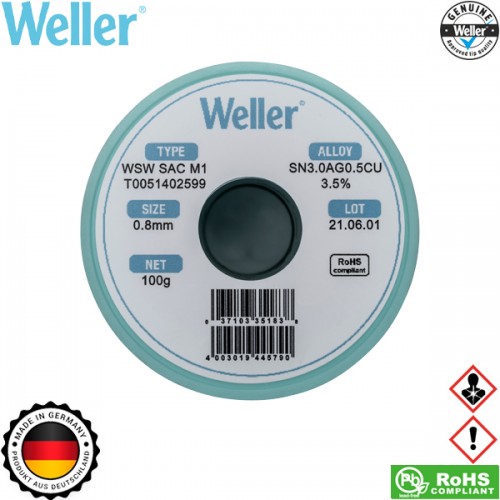 Κόλληση 100gr 0.8mm WSW SAC M1 T0051402599 Weller
