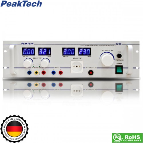 Μετασχηματιστής ελέγχου απομόνωσης 0~30V 5A 1000W P 2235 PeakTech