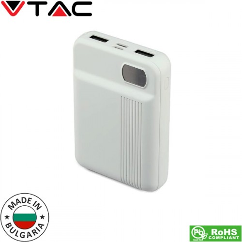 Power Bank 10000mAh με οθόνη και 2 θύρες USB 8851 VT-3504 V-TAC