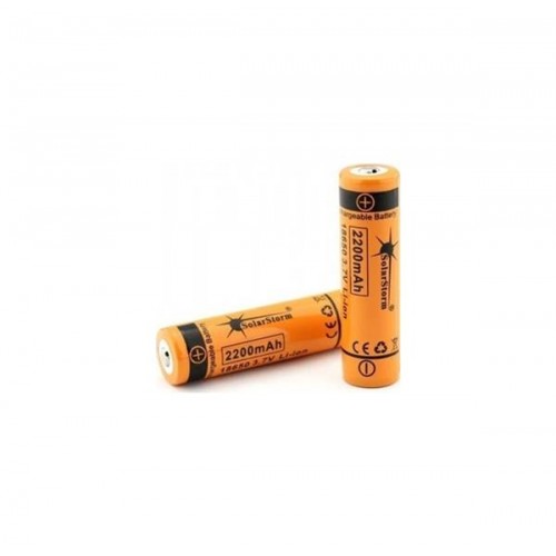 Μπαταρία Λιθίου 3.7V 18650 2200mAh Li-Ion προστασία και με κεφάλη Solarstorm