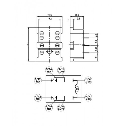 Βάση relay μεσαίου τυπωμένου PCB 2pins CST-P08 CHENYAO