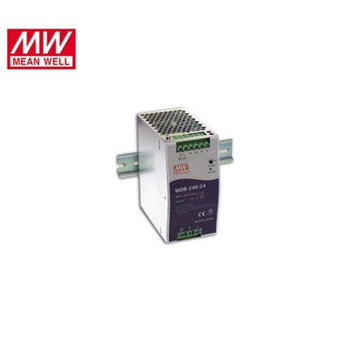 Τροφοδοτικό ράγας wide input 180-550 VAC IN -> OUT 24VDC 240W 10A slim 1Φ/2Φ PFC WDR240-24 Mean Well