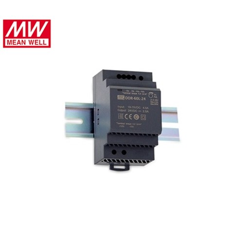 Converter ράγας step down 18-75V DC IN -> OUT 12V DC 60W 5A DDR-60L-12 Mean Well