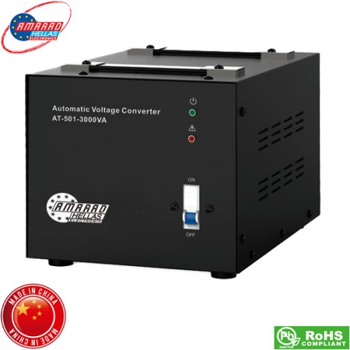 Μετατροπέας τάσης αυτομετασχηματιστής 230V AC In -> Out 110V AC 3000W 27A AT-501 Amarad