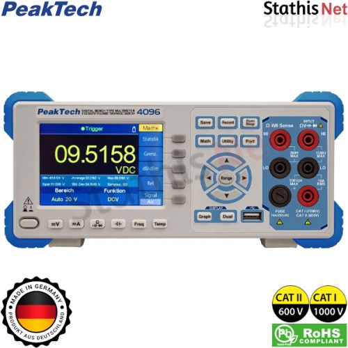 Πολύμετρο ψηφιακό πάγκου διπλής οθόνης 5 1/2 ψηφίων P 4096 PeakTech