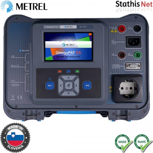 Ελεγκτής ηλεκτρικής ασφάλειας PAT MI 3360 F OmegaGT XA Standard Set Metrel