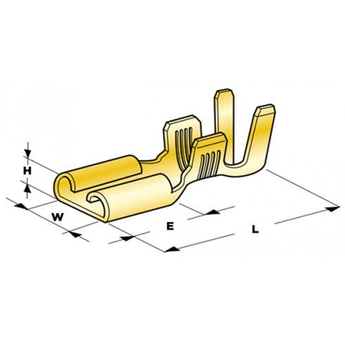Ακροδέκτης γυμνός συρταρωτός θηλυκός 9.5-4.0mm(1301420) MTA