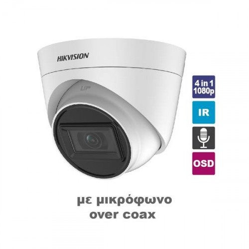 Κάμερα Dome IR  2.8mm Turbo-HD 2Mp 4in1 1080P + mic IP67 DS-2CE78D0T-IT3FS 2.8 Hikvision