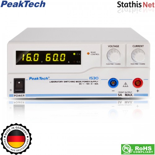 Τροφοδοτικό πάγκου Switching 230V -> 1-16 VDC / 0-60A  P 1530 PeakTech