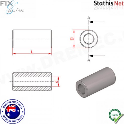 Αποστάτης πλαστικός κυλινδρικός 13mm με κόλλα FIX-6-13A Fix&Fasten