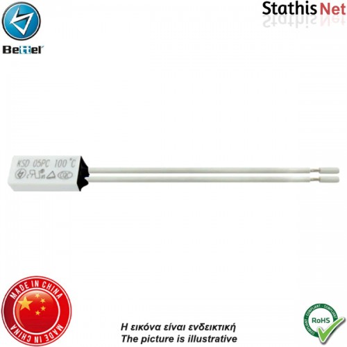 Θερμοστάτης με καλώδιο 250VAC 5A 60°C N/C KSD060 Better