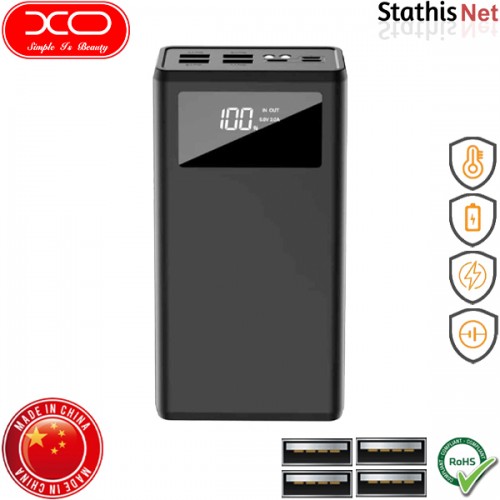 Power bank 30000mAh 22.5W με 4 θύρες USB-A QC22.5W + PD20W μαύρο PR123 XO