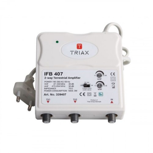 Ενισχυτής γραμμής VHF/UHF -> 2 εξόδων IFB 407 TRIAX