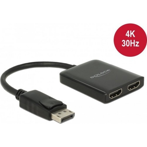 Splitter DisplayPort 1 in-> 2 HDMI Out 4K 30 Hz 87720 Delock