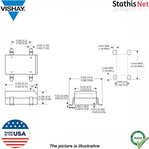 Γέφυρα ανόρθωσης SMT 1A 600V DF06S-E3/77 Vishay