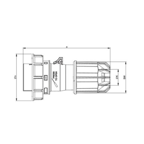 Φις ρεύματος βιομηχανικό αρσενικό 2pins 16A 24VAC IP67 0622v PCE